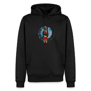 Pompiers - Sweat à capuche Premium bio Homme - noir - Devant - Nico (187cm)