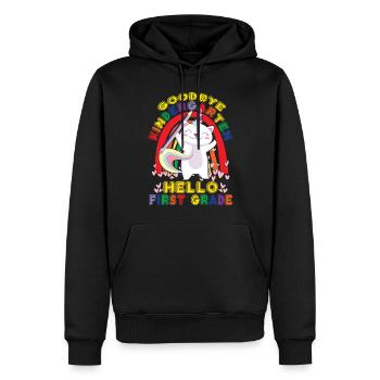 Auf Wiedersehen Kindergarten Hallo M�dchen in der - Männer Premium Bio Hoodie - Schwarz - Vorne - Nico (187cm)