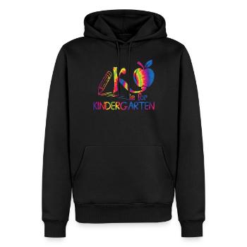 K ist f�r Kinderg�rtner Tye Dye zur�ck zur Schule - Männer Premium Bio Hoodie - Schwarz - Vorne - Nico (187cm)