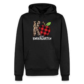 K ist f�r Kinderg�rtner zur�ck in die Schule - Männer Premium Bio Hoodie - Schwarz - Vorne - Nico (187cm)