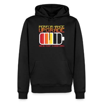 Leistungsverbesserung Neue H�ftladeersatzung - Männer Premium Bio Hoodie - Schwarz - Vorne - Nico (187cm)
