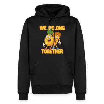 Ananas Pizza Wir geh�ren zusammen Hawaiian Pizza - Männer Premium Bio Hoodie - Schwarz - Vorne - Nico (187cm)