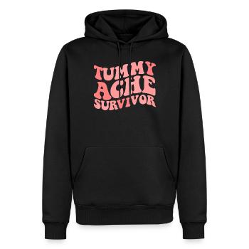 Bauchschmerz �berlebender Magenschmerz lustiger Ba - Männer Premium Bio Hoodie - Schwarz - Vorne - Nico (187cm)