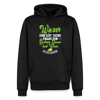 Winzer Tradition Weinberg Weinherstellung - Männer Premium Bio Hoodie - Schwarz - Vorne - Nico (187cm)