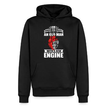 Herztransplantation Herz OP alter Mann - Männer Premium Bio Hoodie - Schwarz - Vorne - Nico (187cm)