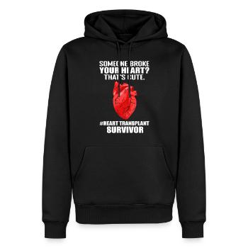 Herztransplantation Lustig Herz OP - Männer Premium Bio Hoodie - Schwarz - Vorne - Nico (187cm)