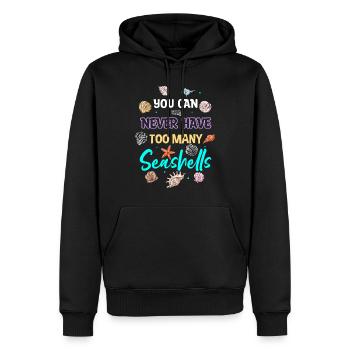 Collecte de coquillages et de collecteurs de coquillages - Sweat à capuche Premium bio Homme - noir - Devant - Nico (187cm)