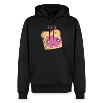 Passendes PB- und J -Kost�m Halloween -Gelee -Kost - Männer Premium Bio Hoodie - Schwarz - Vorne - Nico (187cm)