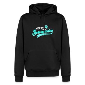 Collecte de moules Beachcombing - Sweat à capuche Premium bio Homme - noir - Devant - Nico (187cm)