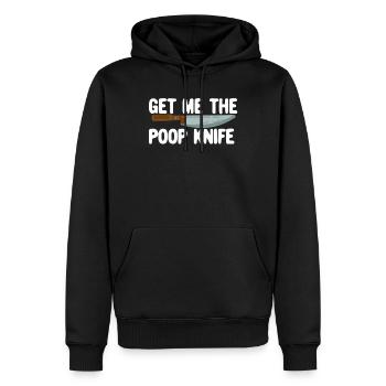 Hol mir das Poop -Messer -Knebel -Geschenk lustige - Männer Premium Bio Hoodie - Schwarz - Vorne - Nico (187cm)