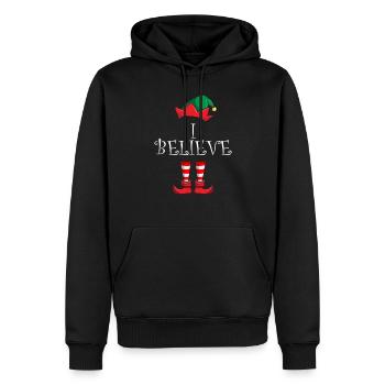 Ich glaube - Männer Premium Bio Hoodie - Schwarz - Vorne - Nico (187cm)