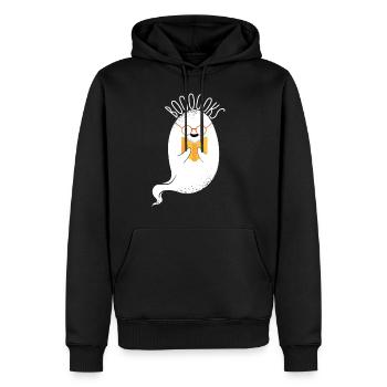 Ghost Halloween Bookworm Ghost Reading BoooooksLes - Männer Premium Bio Hoodie - Schwarz - Vorne - Nico (187cm)