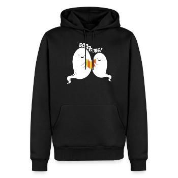 Ghost Halloween Bookworm Ghost Reading Boooooks - Männer Premium Bio Hoodie - Schwarz - Vorne - Nico (187cm)