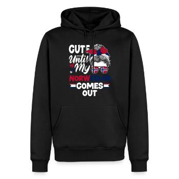 Norvège norvégien mignon jusqu’à ce que mon norvégien vienne - Sweat à capuche Premium bio Homme - noir - Devant - Nico (187cm)