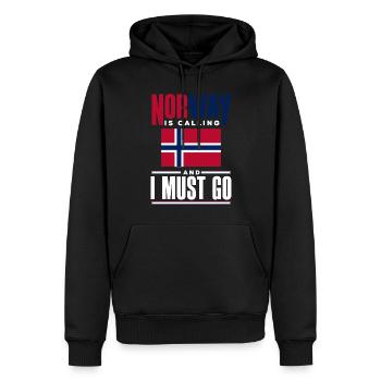 La Norvège appelle et je dois aller Norvège Norvégien - Sweat à capuche Premium bio Homme - noir - Devant - Nico (187cm)