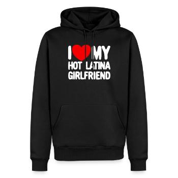 Ich liebe meine hei�e Latina -Freundin rotes Herz - Männer Premium Bio Hoodie - Schwarz - Vorne - Nico (187cm)