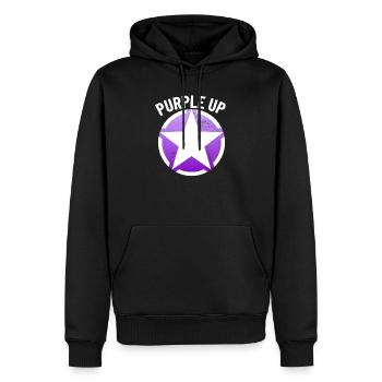 Lila up milit�rstar milit�r Kinder lila lila auf - Männer Premium Bio Hoodie - Schwarz - Vorne - Nico (187cm)