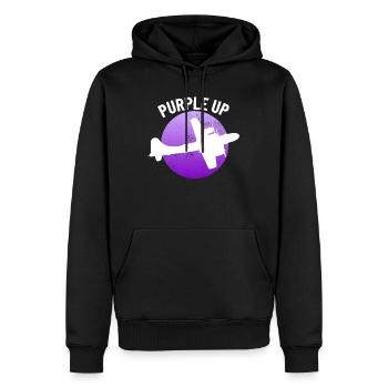 Lila up b29 Superfress Milit�rer Jungen B-29 - Männer Premium Bio Hoodie - Schwarz - Vorne - Nico (187cm)