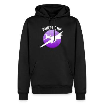 Lila up b17 fliegende Festung WW2 Military Kid B17 - Männer Premium Bio Hoodie - Schwarz - Vorne - Nico (187cm)
