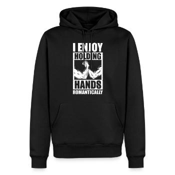 Bras de fer Bras de fer - Sweat à capuche Premium bio Homme - noir - Devant - Nico (187cm)