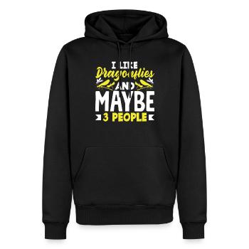 Libelle Libellenlibellen, die ich mag - Männer Premium Bio Hoodie - Schwarz - Vorne - Nico (187cm)