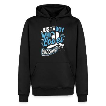 Libelle Libelle Nur ein Junge, der liebt - Männer Premium Bio Hoodie - Schwarz - Vorne - Nico (187cm)
