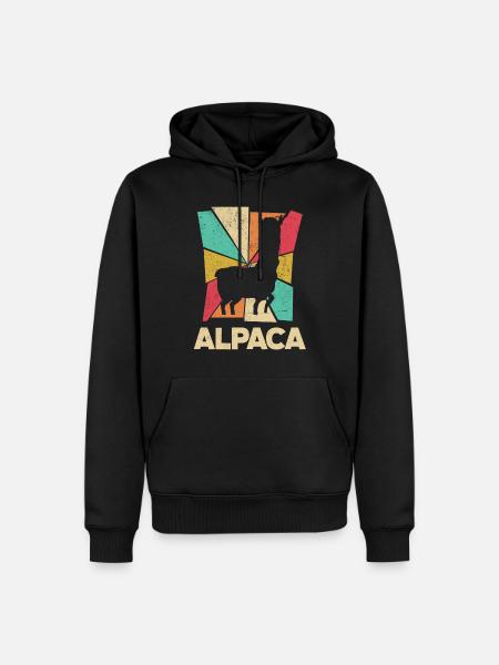 Alpaca's Zoogdieren LLamas Alpaca Silhouet - Mannen Premium Bio hoodie - zwart