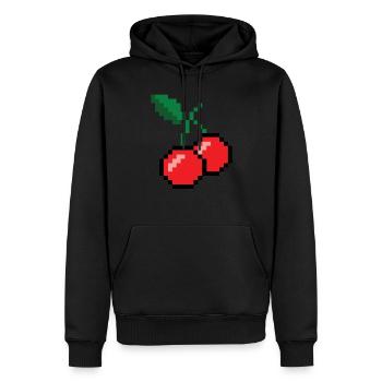 8 -Bit -Kirschen -Vintage Video Game Player Pixel - Männer Premium Bio Hoodie - Schwarz - Vorne - Nico (187cm)