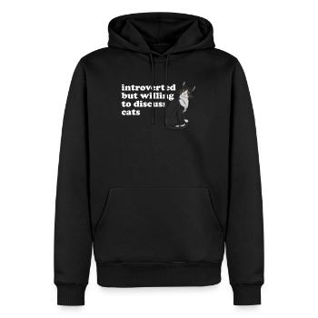 Introvertiert, aber bereit, Katzen antisozial zu d - Männer Premium Bio Hoodie - Schwarz - Vorne - Nico (187cm)