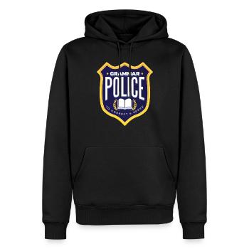 Grammatikpolizeikost�m Halloween Grammatikpolizei - Männer Premium Bio Hoodie - Schwarz - Vorne - Nico (187cm)