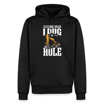 Pilote de pelle Opérateur de pelle - Sweat à capuche Premium bio Homme - noir - Devant - Nico (187cm)