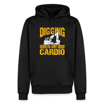 Opérateur de pelle hydraulique et conducteur de pelle Lustig - Sweat à capuche Premium bio Homme - noir - Devant - Nico (187cm)