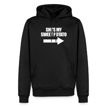 Sie ist meine S��kartoffel i yam passt zu Thanksgi - Männer Premium Bio Hoodie - Schwarz - Vorne - Nico (187cm)