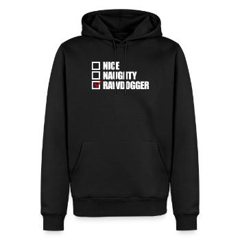 �ne freche Rawdogger Erwachsene Humor Weihnacht - Männer Premium Bio Hoodie - Schwarz - Vorne - Nico (187cm)