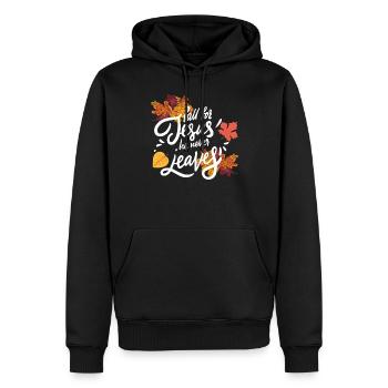 Fallen auf Jesus, er verl�sst niemals Herbststurzb - Männer Premium Bio Hoodie - Schwarz - Vorne - Nico (187cm)