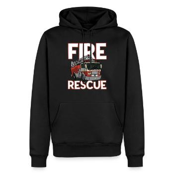Fire Rescue Fire Department Fire Truck Kinder - Männer Premium Bio Hoodie - Schwarz - Vorne - Nico (187cm)