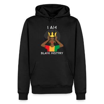Ich bin schwarze Geschichte schwarze Afro Frau Jun - Männer Premium Bio Hoodie - Schwarz - Vorne - Nico (187cm)
