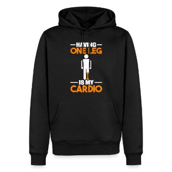 Prothèse de jambe Prothèse d’amputation - Sweat à capuche Premium bio Homme - noir - Devant - Nico (187cm)