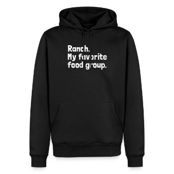 Ranch meine Lieblingsfood -Salat -Dressing Ranch - Männer Premium Bio Hoodie - Schwarz - Vorne - Nico (187cm)