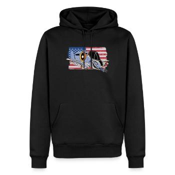 A-10 Warthog Flugzeug USA Flagge A10 Thunderbird - Männer Premium Bio Hoodie - Schwarz - Vorne - Nico (187cm)