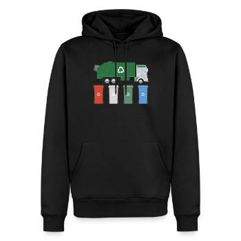 M�llwagen recyceln M�lleimer M�llday -LKWsM�llbeh� - Männer Premium Bio Hoodie - Schwarz - Vorne - Nico (187cm)