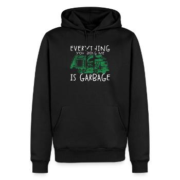Alles, was du mir bringst, ist M�ll lustigen M�lla - Männer Premium Bio Hoodie - Schwarz - Vorne - Nico (187cm)