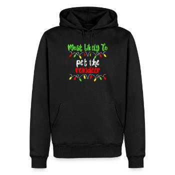 Très probablement que Noël sera le rentie - Sweat à capuche Premium bio Homme - noir - Devant - Nico (187cm)
