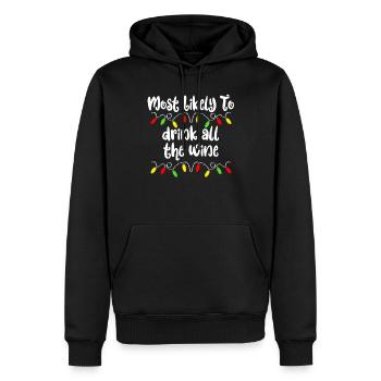 Am wahrscheinlichsten zu Weihnachten die ganze Wei - Männer Premium Bio Hoodie - Schwarz - Vorne - Nico (187cm)