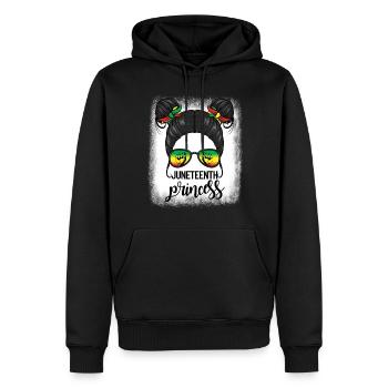 Juneteenth Prinzessin Messy Bun Girl's JuneteenthM - Männer Premium Bio Hoodie - Schwarz - Vorne - Nico (187cm)
