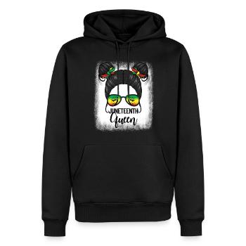 Juneteenth Queen Messy Bun Black Womens Juneteenth - Männer Premium Bio Hoodie - Schwarz - Vorne - Nico (187cm)