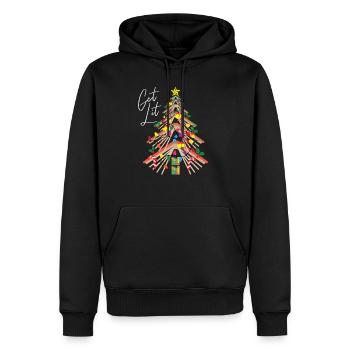 Holen Sie sich beleuchtetes Buch Weihnachtsbaumbuc - Männer Premium Bio Hoodie - Schwarz - Vorne - Nico (187cm)