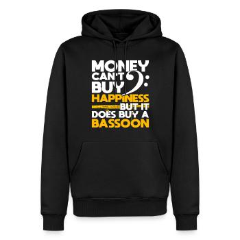 Basson Musicien d’orchestre bassoniste - Sweat à capuche Premium bio Homme - noir - Devant - Nico (187cm)