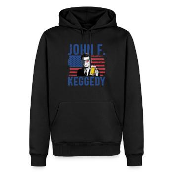 John F Keggedy betrunkener Pr�sident Kennedy 4. Ju - Männer Premium Bio Hoodie - Schwarz - Vorne - Nico (187cm)