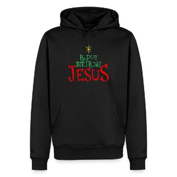 Alles Gute zum Geburtstag Jesus Weihnachten Happy - Männer Premium Bio Hoodie - Schwarz - Vorne - Nico (187cm)